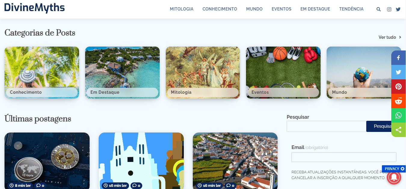 Divinemyths.com-Portuguese-Language-Multi-Content-Website