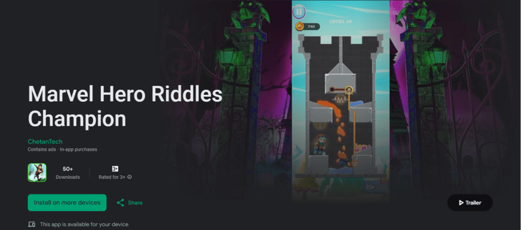 Marvel Hero Riddles Champion - Android Game at Sale