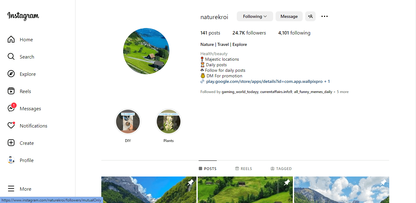 Nature and Travel- Instagram Account