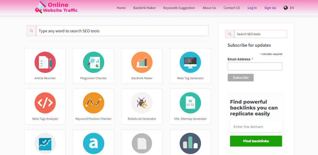 Onlinewebsitetraffic.net - Best 50+ SEO and Web Tools Website