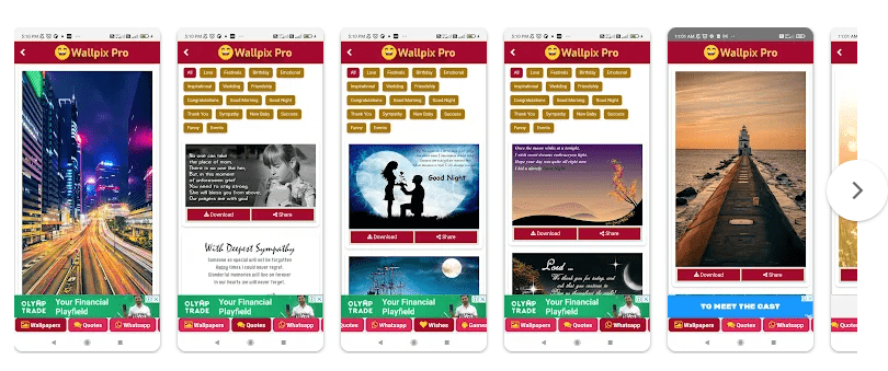 Wallpix Pro - WhatsApp Statuses - Quotes - Wishes - Android App at Sale