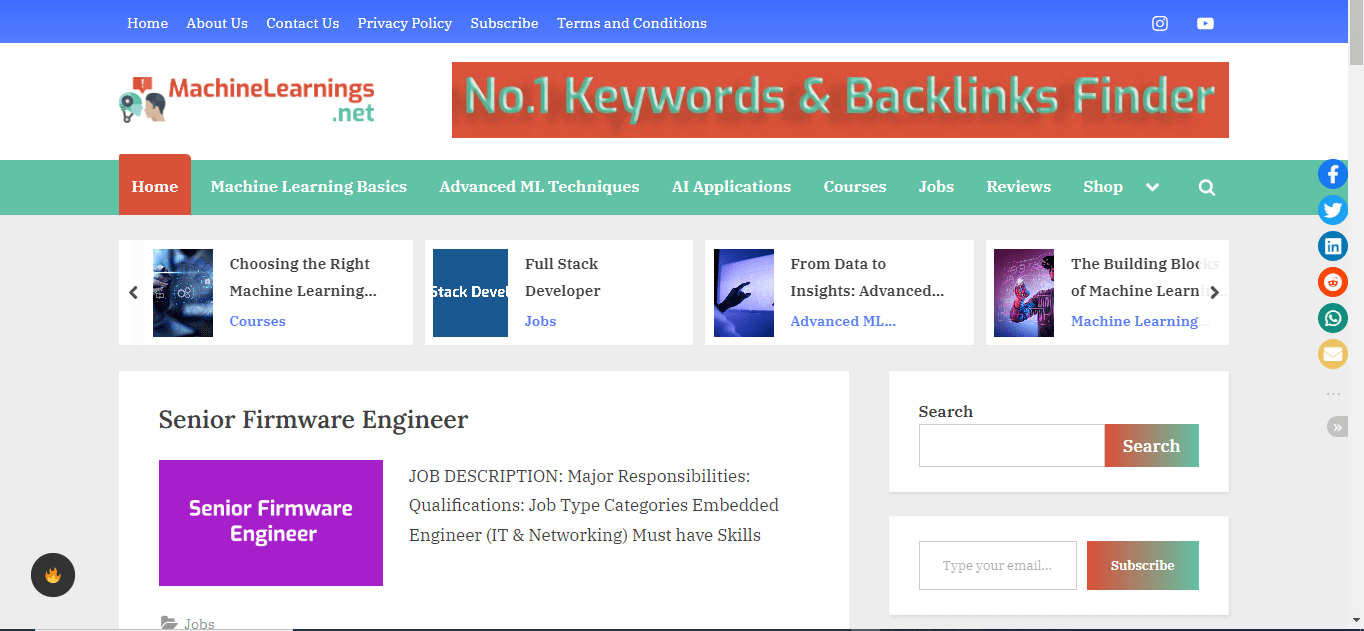 Machinelearnings.net - Tutorials, Reviews, News Website at Sale