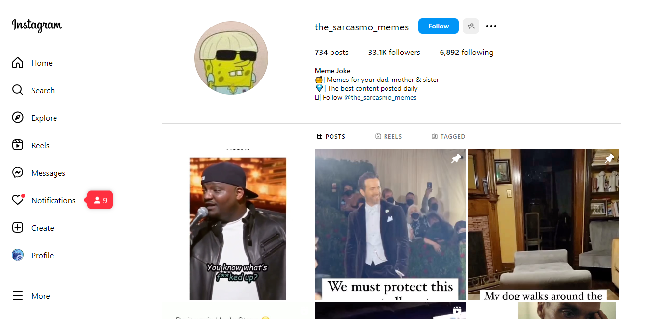 Buy Memes - Instagram Account - 33.4K Followers