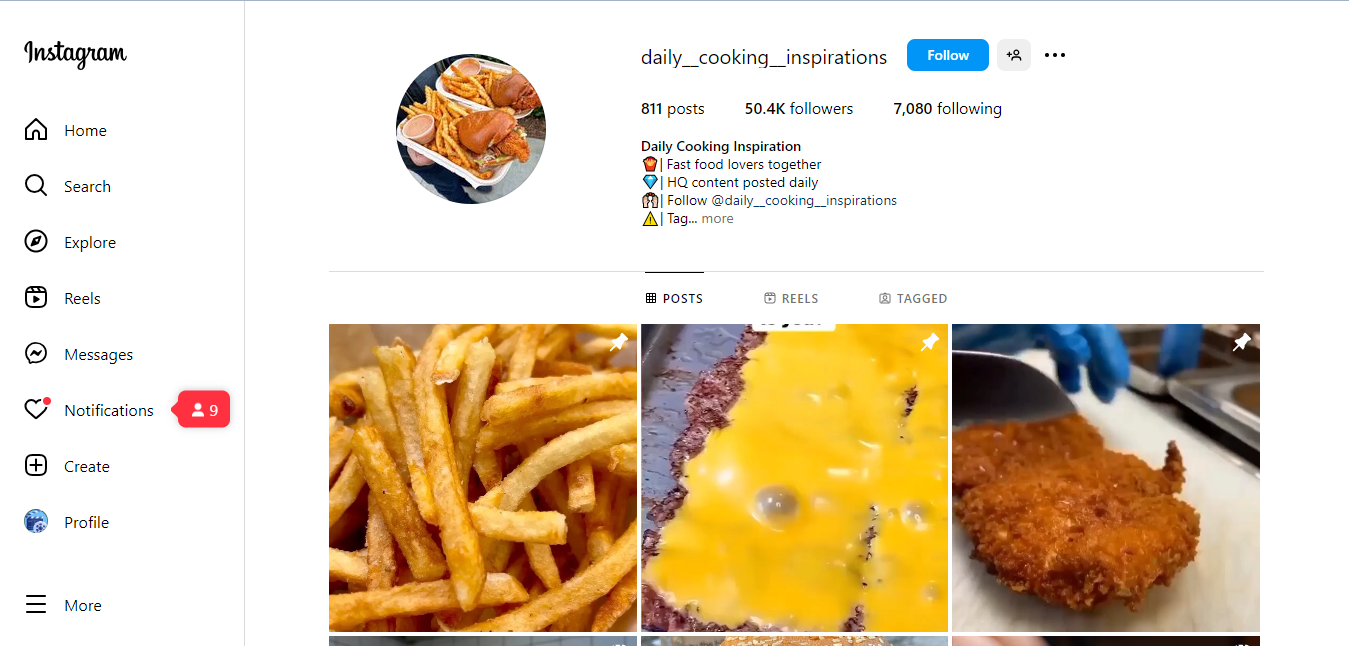 Buy Cooking - Instagram Account - 50K Followers